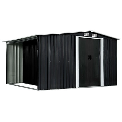 Steel Garden Shed with Sliding Doors - 329.5 x 205 x 178cm