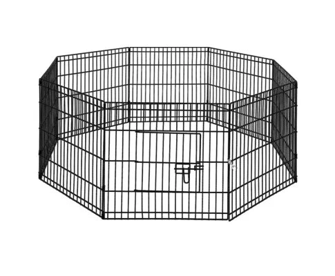 24 8 Panel Pet Dog Playpen Puppy Exercise Cage Enclosure Play Pen Fence