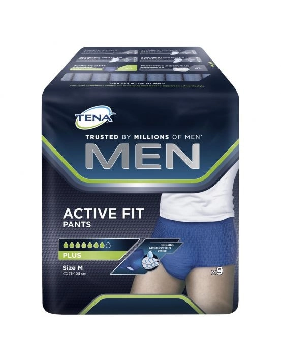 TENA Men Pant Active Fit Plus Navy Medium 9 Pack