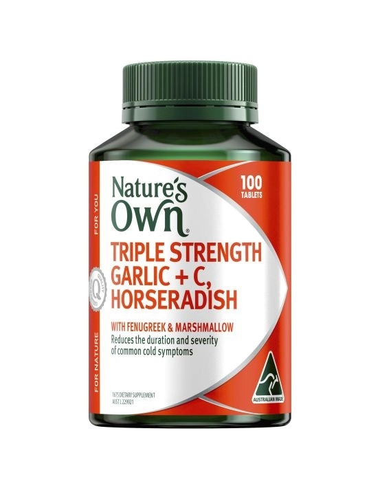 Nature's Own Triple Strength Garlic + C, Horseradish 100 Tablets