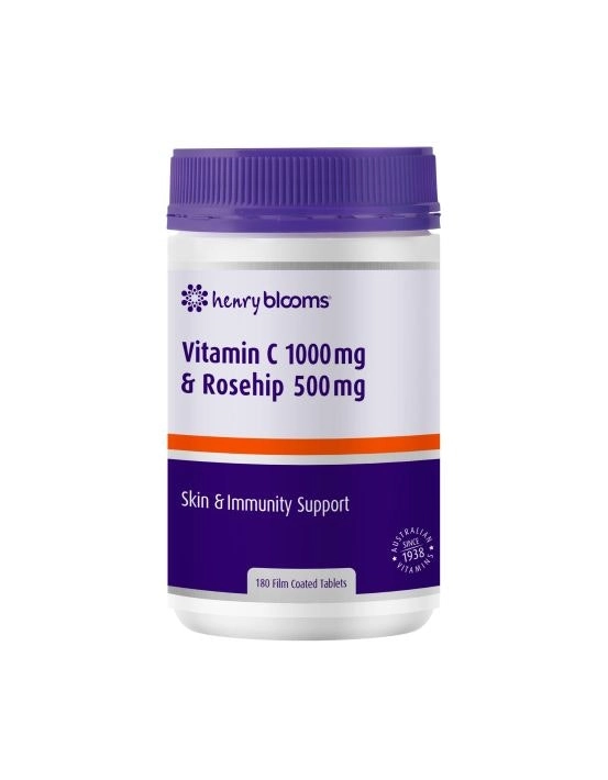 Henry Blooms Vitamin C 1000Mg + Rosehip 500Mg 180 Tablets