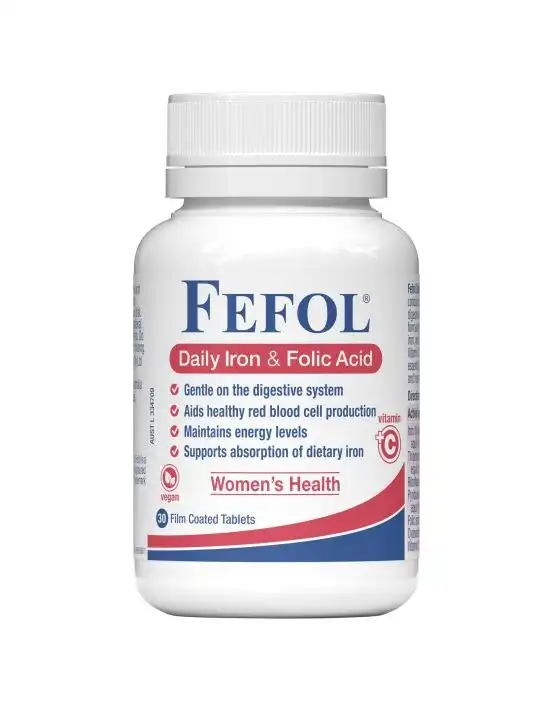 Fefol Daily Iron & Folic Acid 30 Tablets