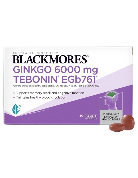 Blackmores Gingko 6000mg 30 Tablets