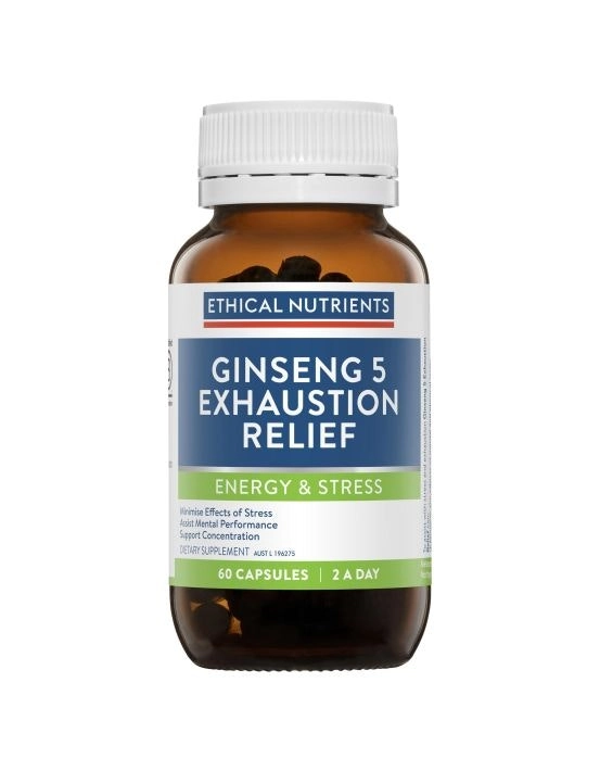 Ethical Nutrients Ginseng 5 Exhaustion Relief 60 Capsules