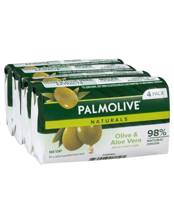 Palmolive Naturals Moisture Care Soap with Olive & Aloe Vera 90g - 4 Pack