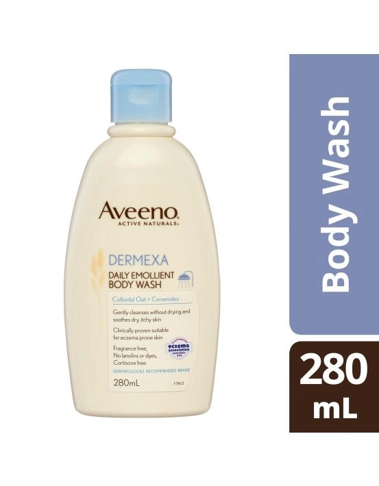 Aveeno Active Naturals Dermexa Fragrance Free Daily Emollient Body Wash 280ml