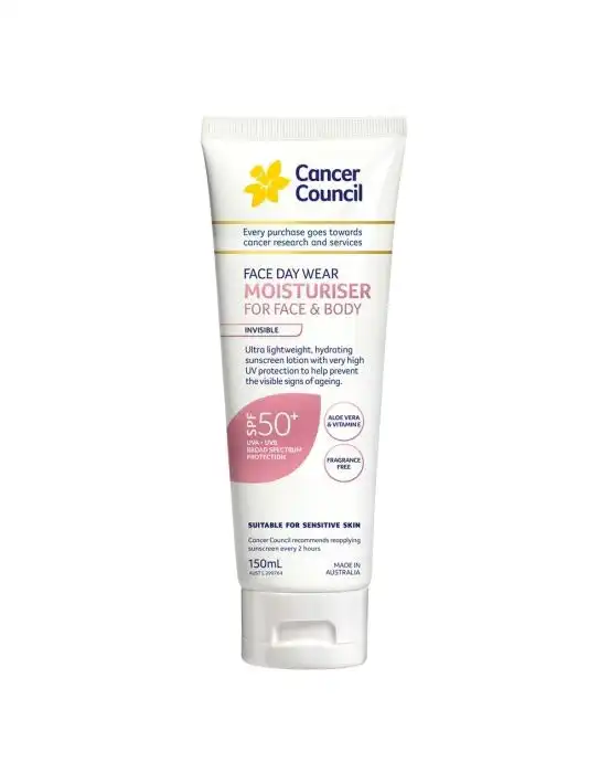 Cancer Council Face & Body Moisturiser SPF50+ 150mL