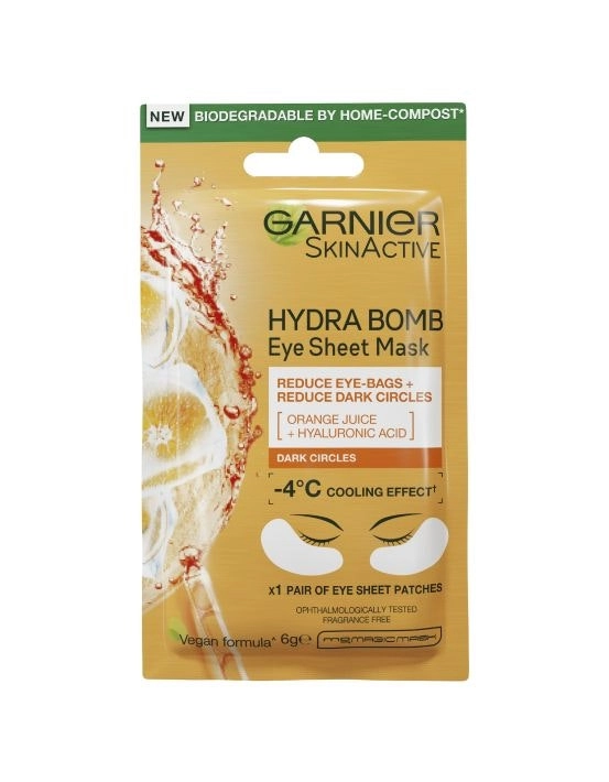 Garnier Hydra Bomb Hyaluronic Acid + Orange Extract Eye Sheet Mask 6g