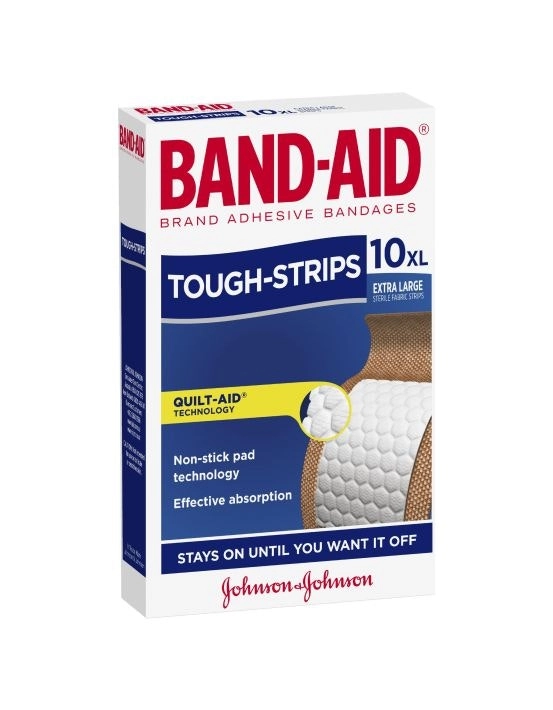 BAND-AID Tough Strips Extra Large Fabric Strips 10 Pack