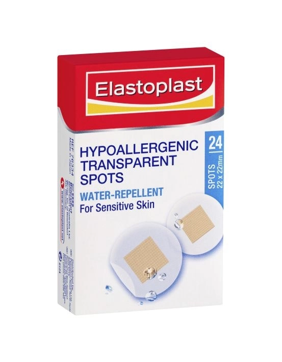 Elastoplast Hypoallergenic Transparent Spots Water-Repellent 24 Pack