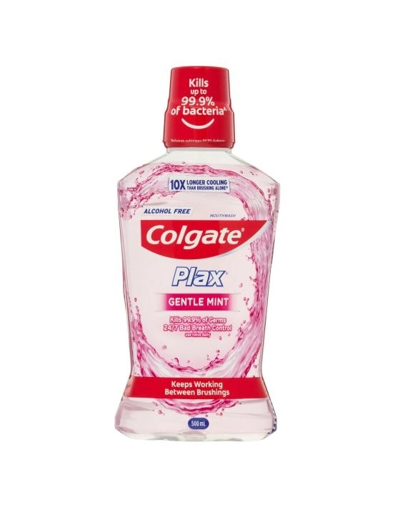 Colgate Plax Alcohol Free Antibacterial Mouthwash Gentle Care 500mL