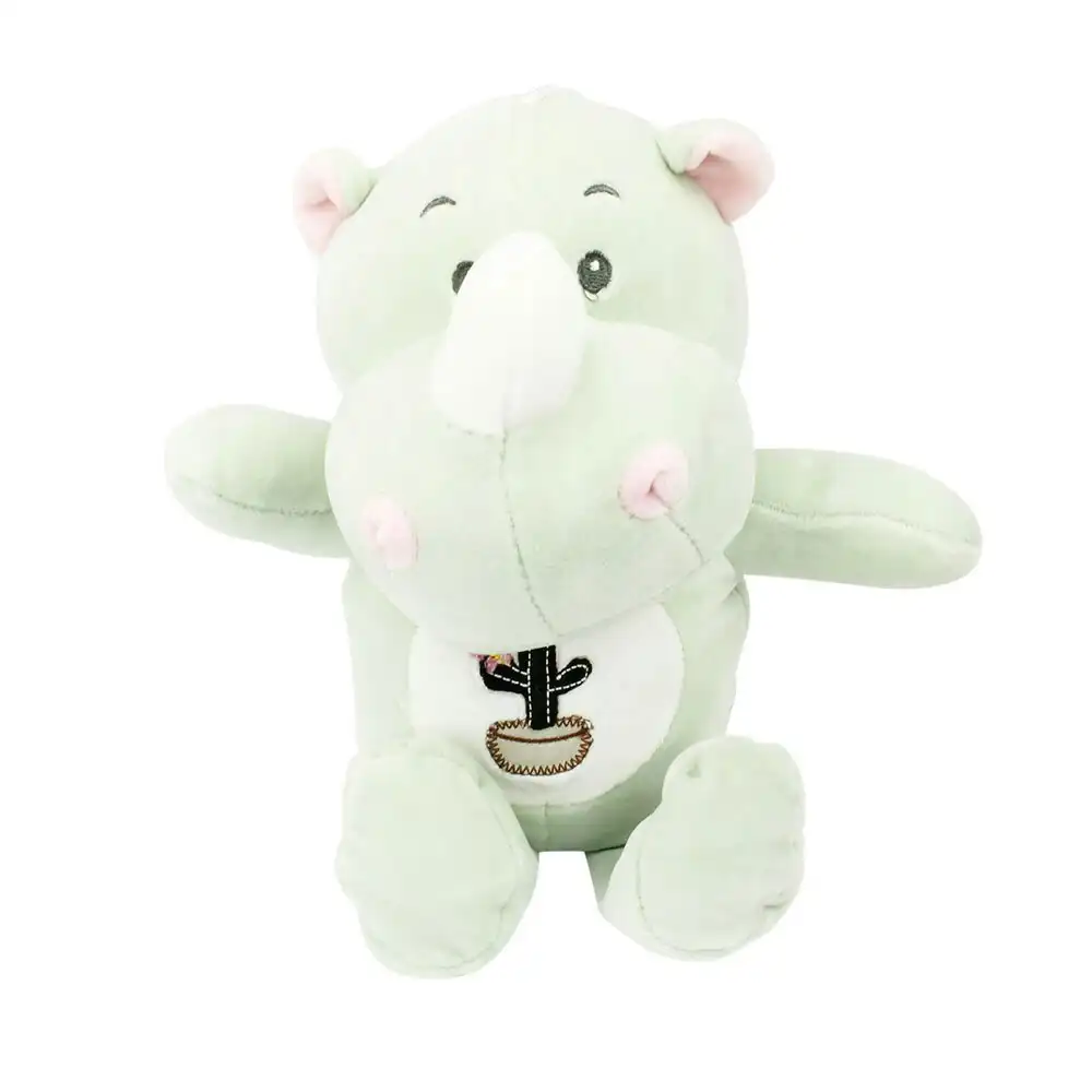 Soft Plush Toy Rhino Light Green 26cm