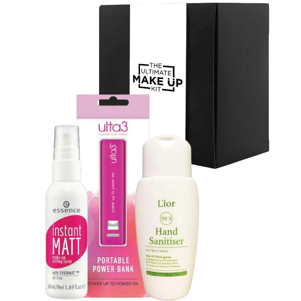 The Ultimate Make Up Kit Bon Voyage Set - Setting Spray, Sanitizer, Power Bank