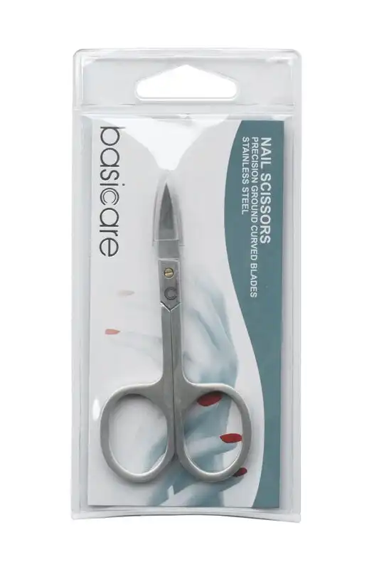 Basicare Curved Nail Scissors 3 1/2 inches