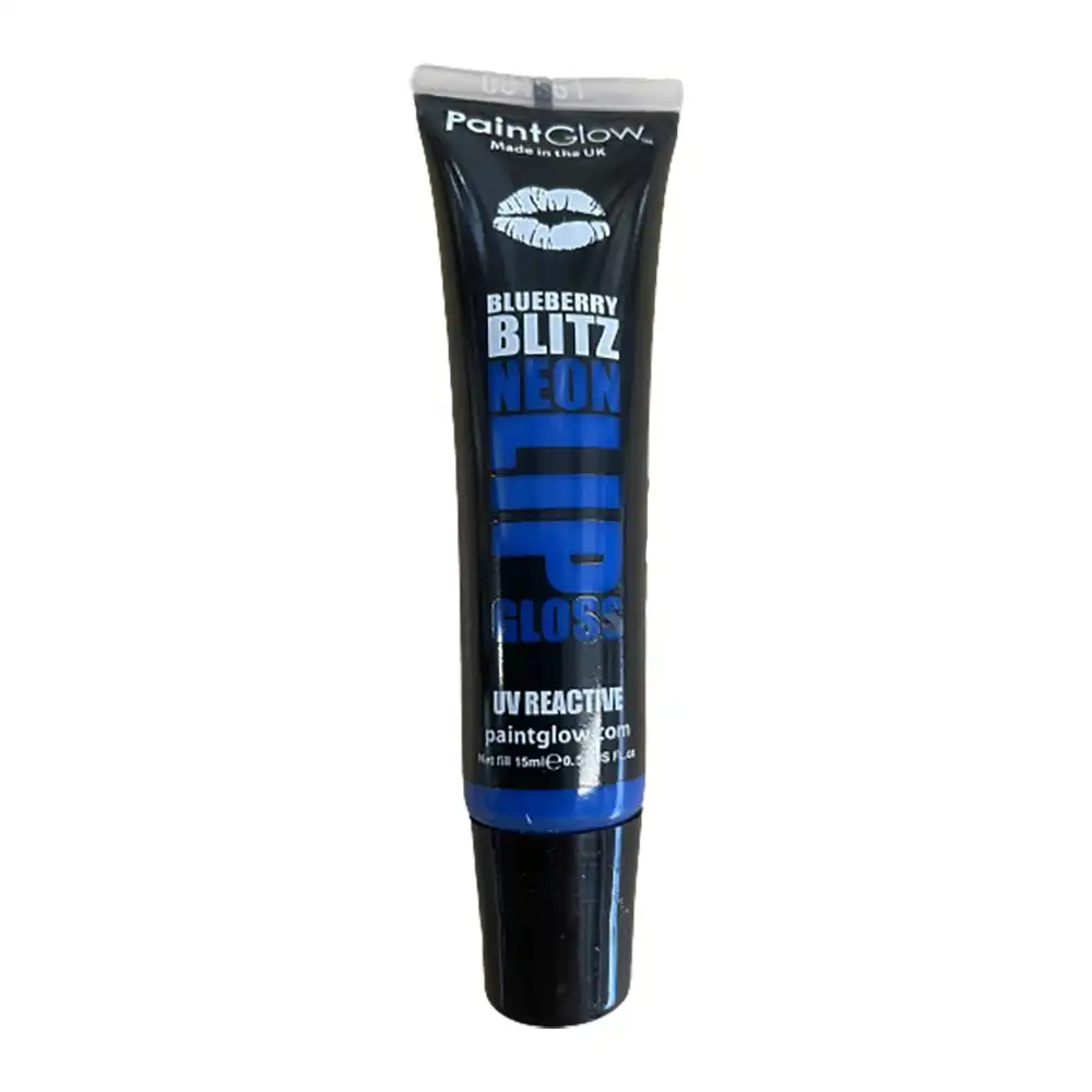 Paintglow 15ml Blueberry Blitz Flavoured Neon Blue UV Lip Gloss