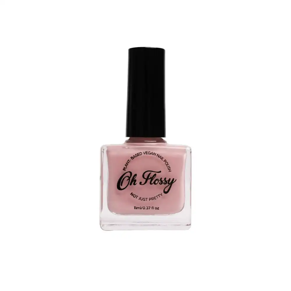 Oh Flossy Childrens Kids Thoughtful Pastel Pink Plant Based Nail Polish