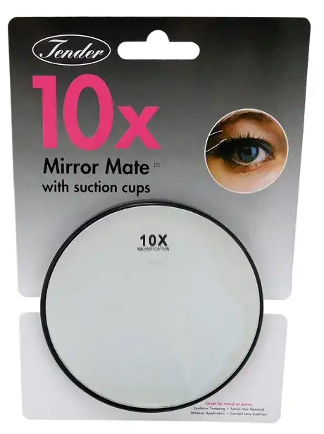 Tender 10x Magnifying Mirror Glass with Suction Cups 9cm