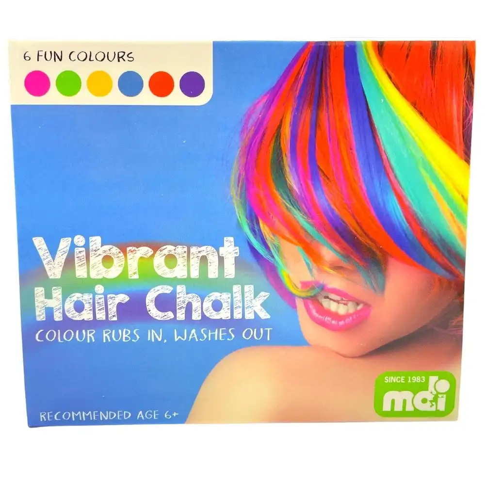 Mdi Vibrant Hair Chalk 6 Colours. Colour Rubs in - Washes Out