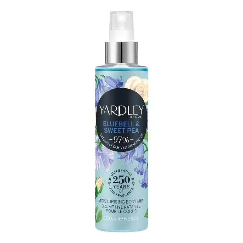 Yardley Bluebell & Sweet Pea Moisturising Fragrance Body Mist 200ml