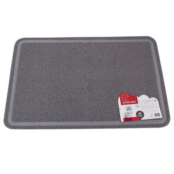 M-Pets 89cm Cat Litter Mat Rectangular Anti-Slip Pet/Kitty Trapping Pad Grey