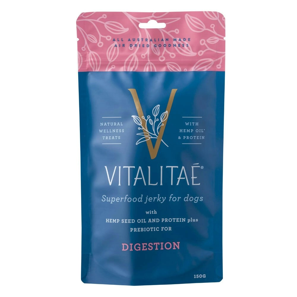 Vitalitae Dog/Pet 150g Jerky Digestion w/ Hemp Oil/Protein Food Healthy Treats