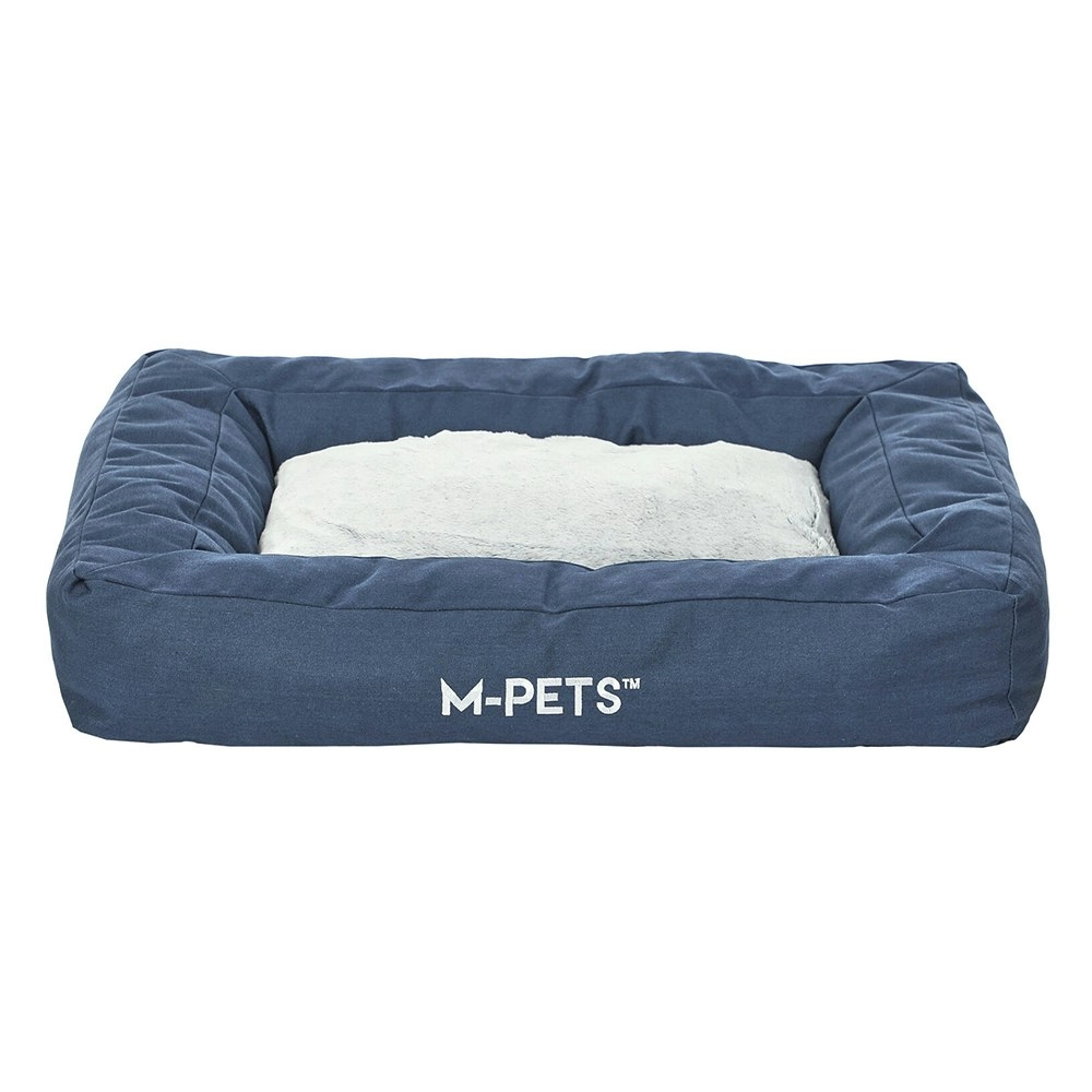 M-Pets Medium Eco-Friendly Pet/Dog 60cm Washable Bed Sleep Rectangle Cushion BLU