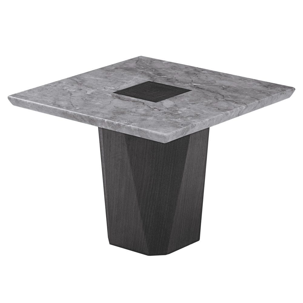 Our Home Filippa Marble Luxurious Square Lamp End Side Table - Grey & Brown