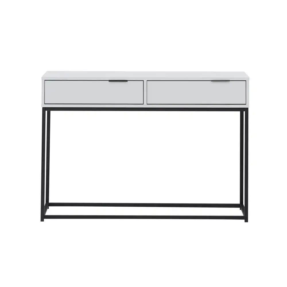 Design Square Shia Hallway Console Hall Table 2-Drawers - White/Black