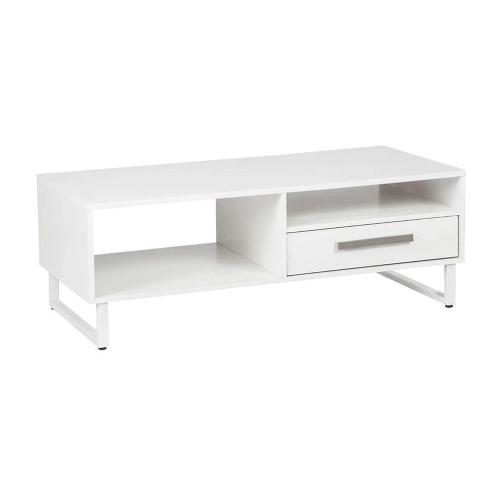 Maestro Furniture Ashley Collection Open Shelf Coffee Table W/ 1-Drawer - White