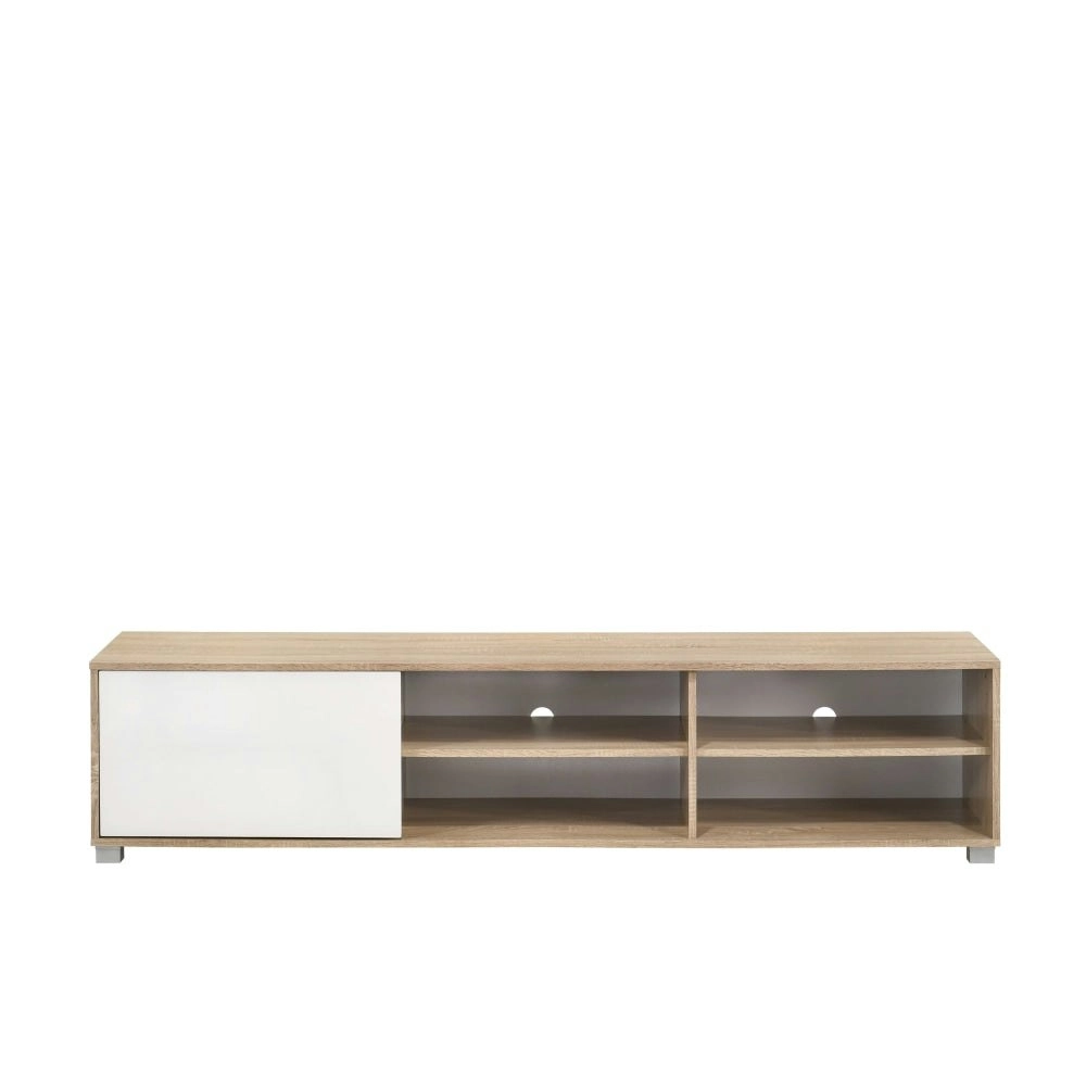 Design Square Parre Lowline Scandinavian Entertainement Unit TV Stand W/ 1-Door 180cm - Oak/White