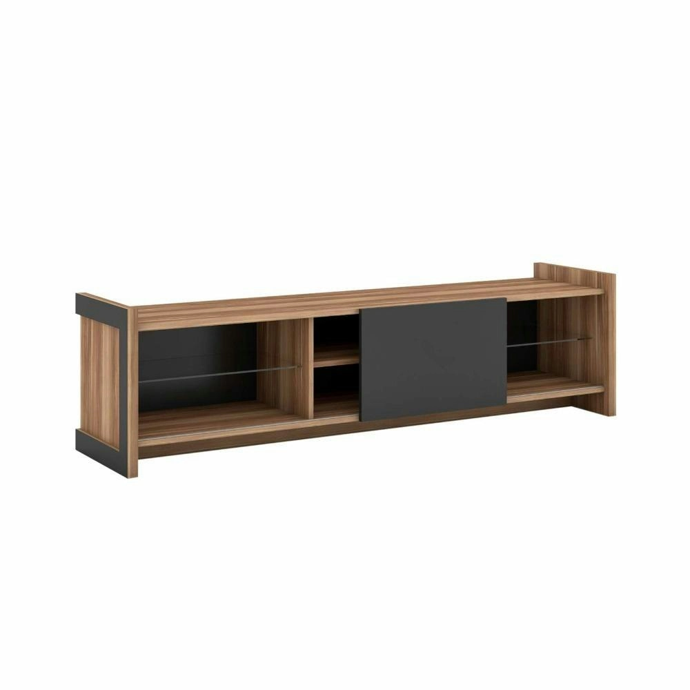 Laura Modern Scandinavian Lowline TV Stand Entertainment Unit 165cm - Walnut