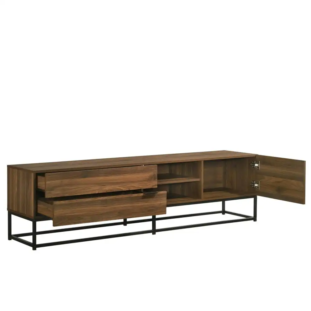 Design Square Lucia TV Stand Entertainment Unit W/ 1-Door 2-Drawers 180cm - Walnut