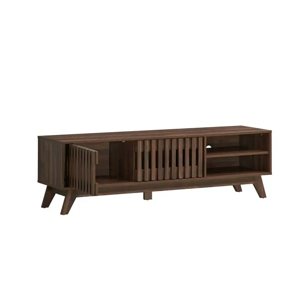 Design Square Mark Wooden TV Stand Entertainment Unit W/ 2-Doors 160cm - Walnut