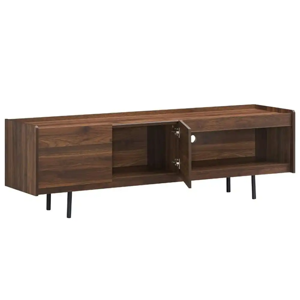 Design Square Lazlo Modern Scandinavian TV Stand Entertainment Unit - Walnut