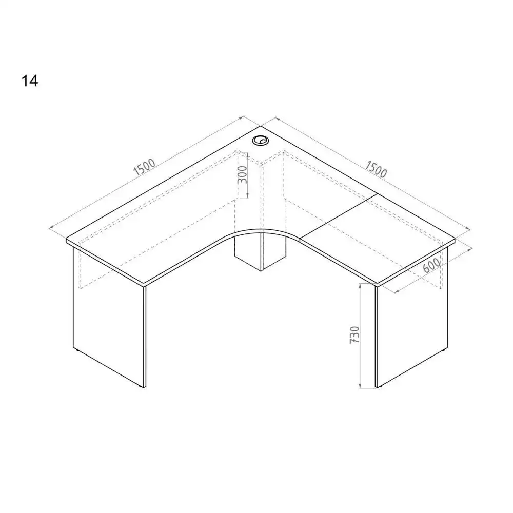 Collins Manager L-Shape Corner Workstation Computer Office Desk 150cm - White