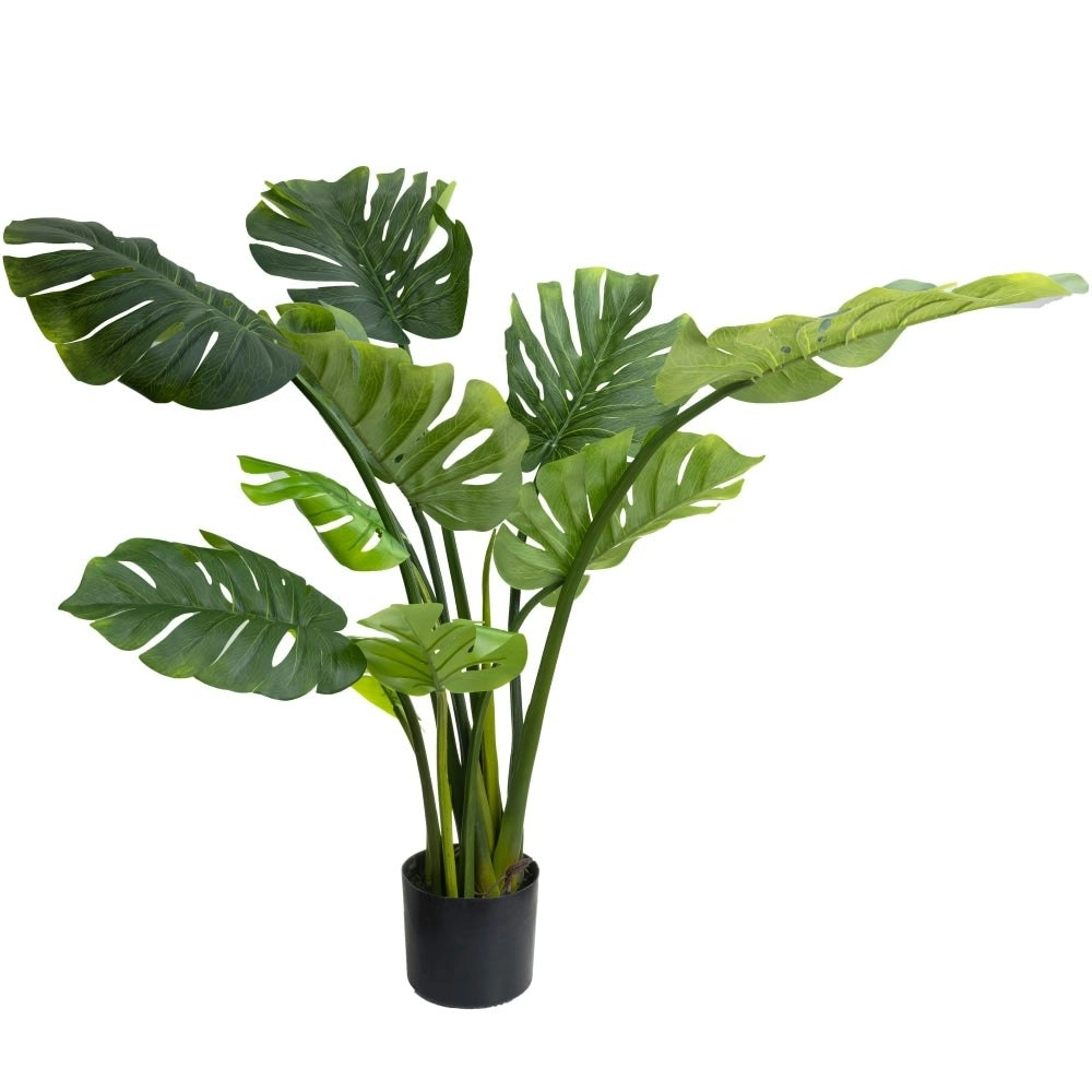 Glamorous Fusion Monsteria Plant Artificial Fake Plant Flower Decorative 120cm In Pot