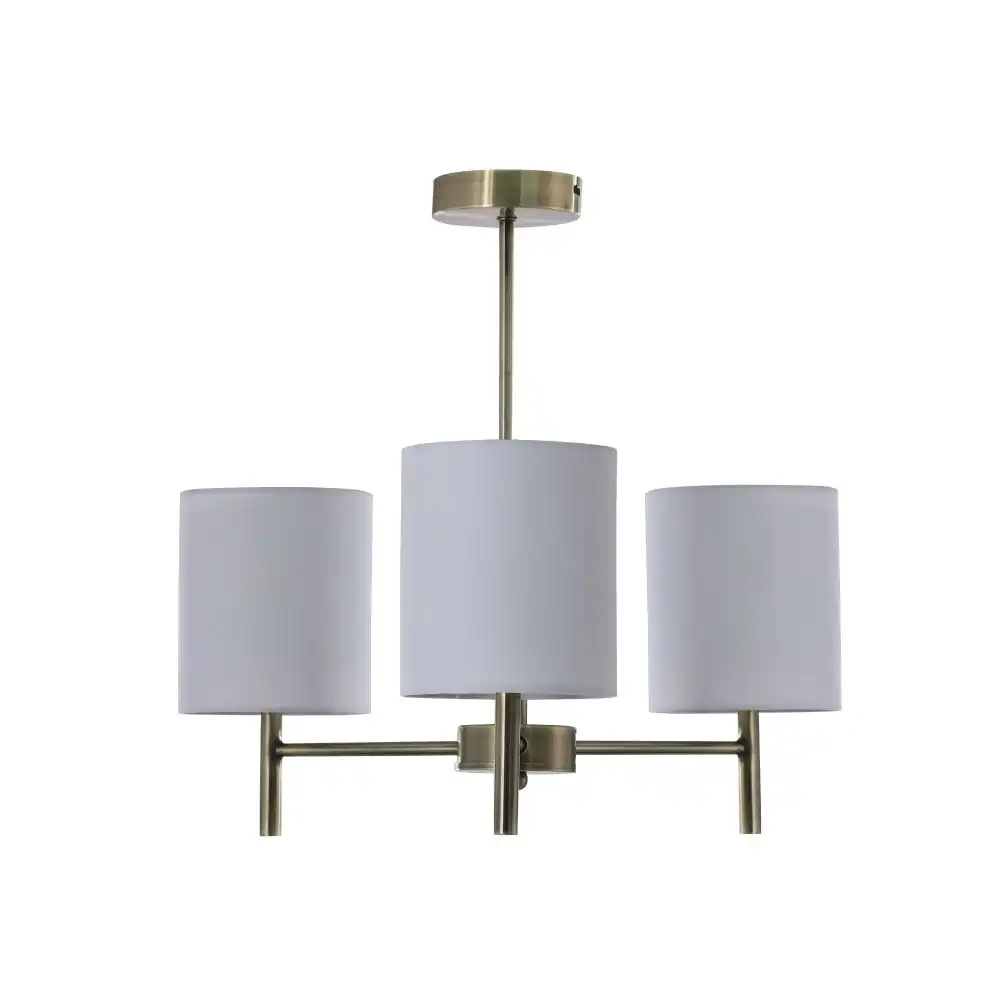 Emrys Modern Ceiling Light Lamp Satin Chrome White Shade