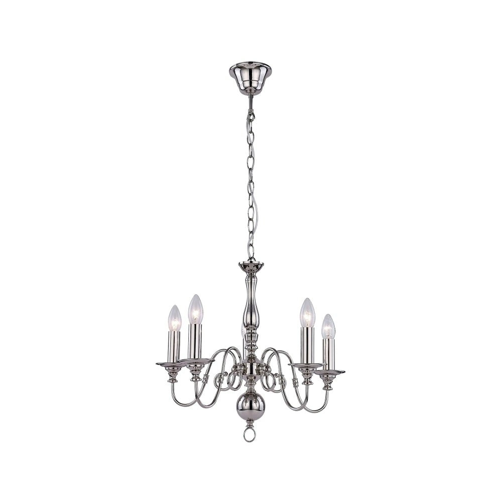 Rowan Rustic 9-Light Pendant Lamp Light Chandellier Polished Nickel