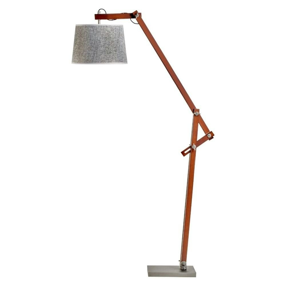 New Oriental Cherry Bamboo Antique Floor Lamp - Grey