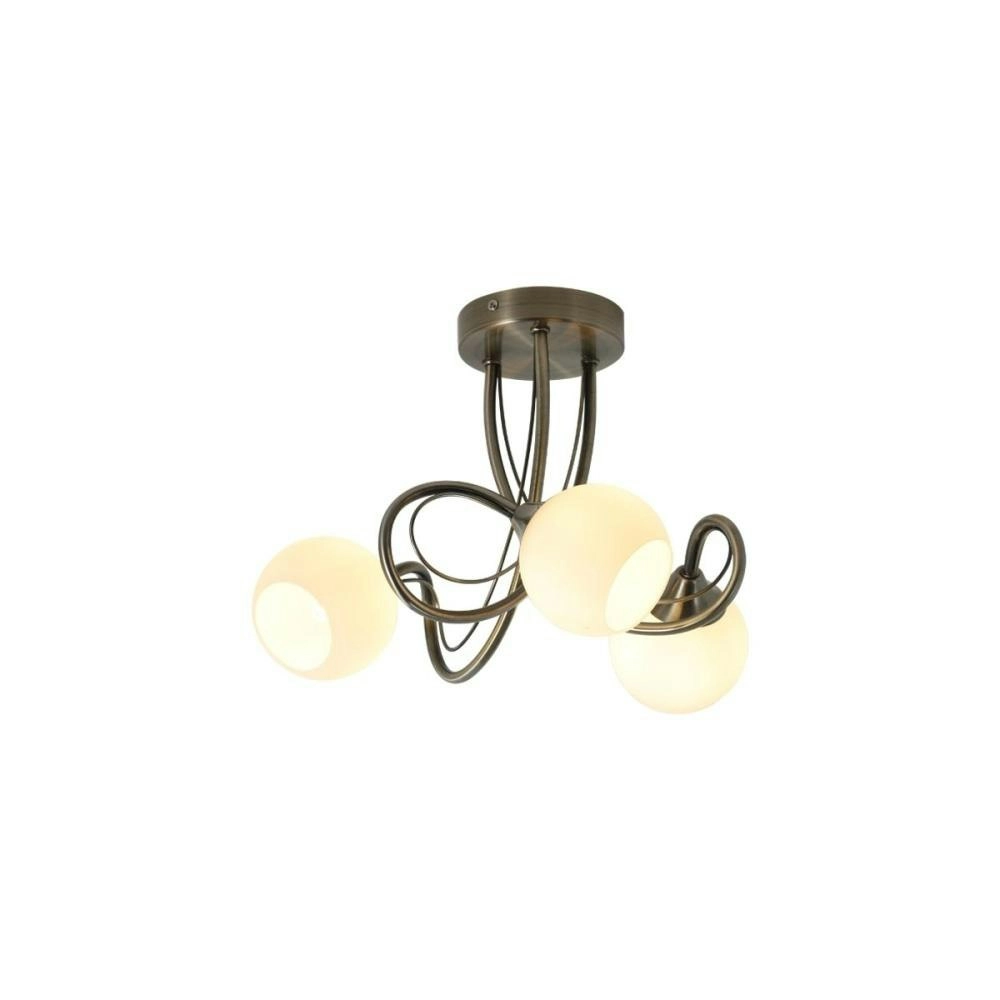 Malini 3 Lights Modern Elegant Pendant Lamp Ceiling Light - Antique Brass