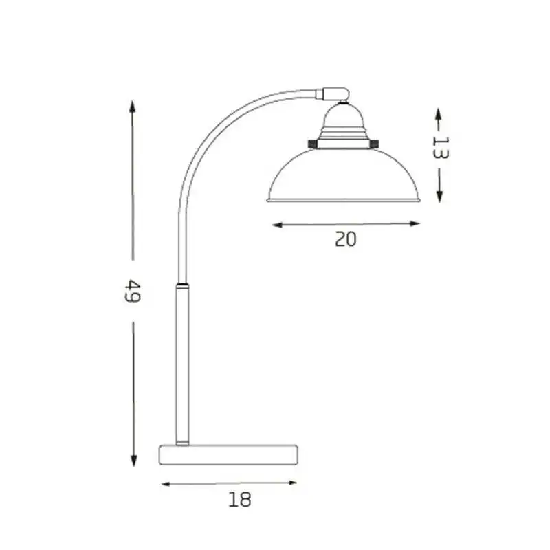 Oxford Modern Scandinavian Curved Arc Table Lamp - Antique Copper