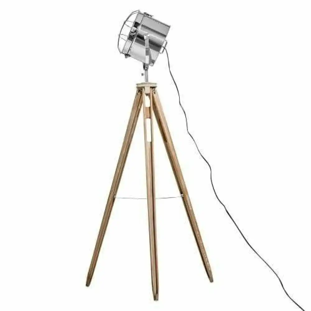 New Oriental Xavier Classic Tripod Floor Lamp Natural/Chrome