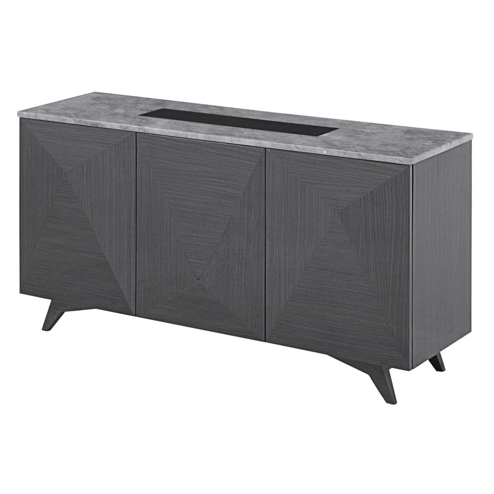 Our Home Filippa Marble Luxurious Buffet Unit Sideboard Storage Cabinet - Grey & Brown