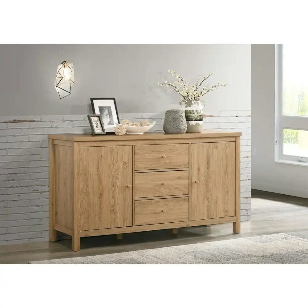 Kayle Classic Scandinavian Sideboard Buffet Unit Storage Cabinet - Oak