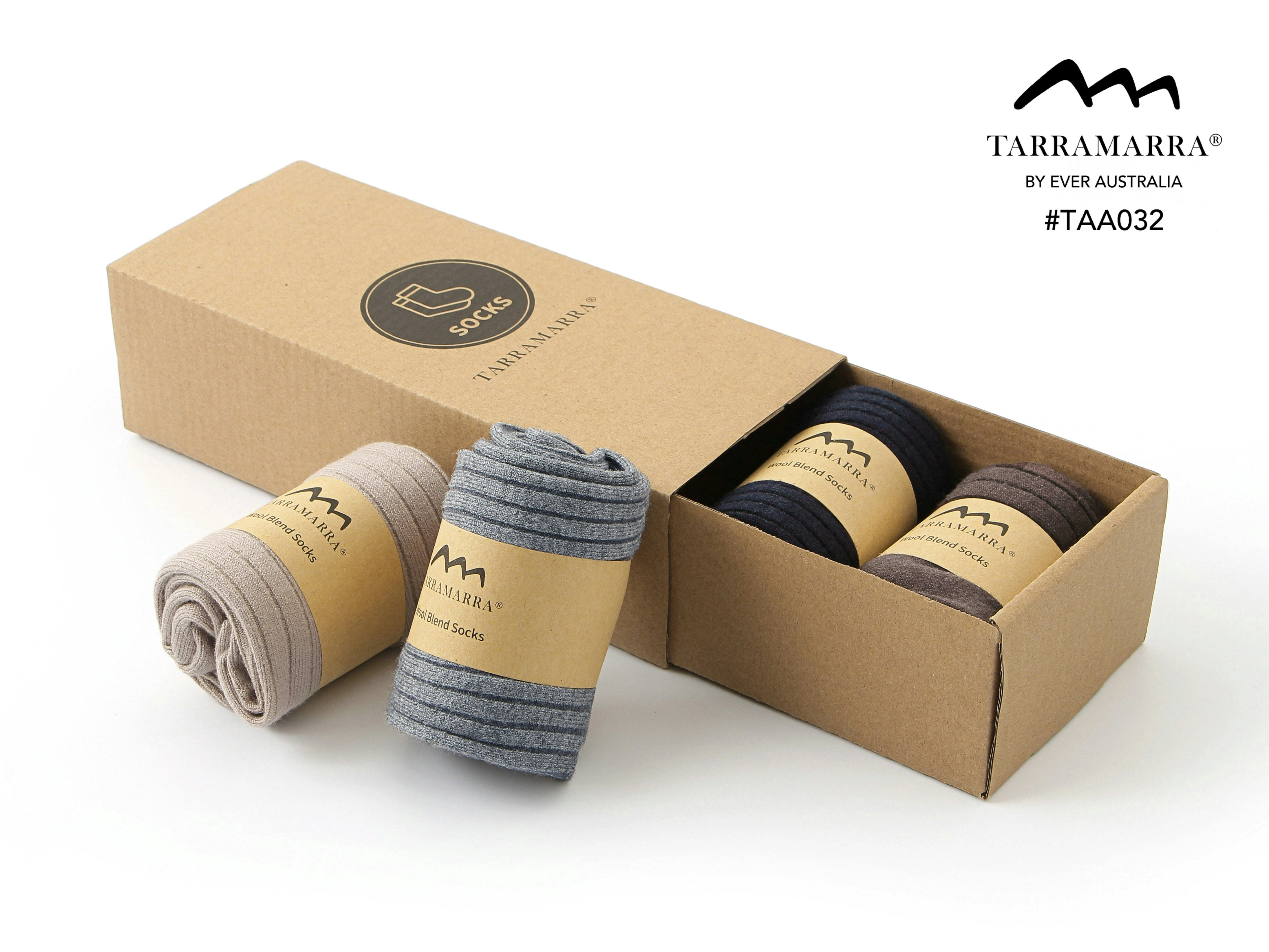 Tarramarra Men Wool Blend Socks 4 Pairs Pack