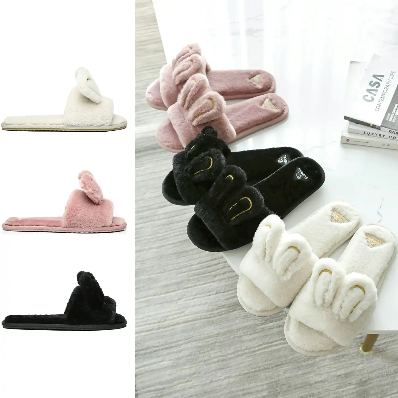 EVERAU®UGG Casual Style Comfort Pigskin Bunny Slipper