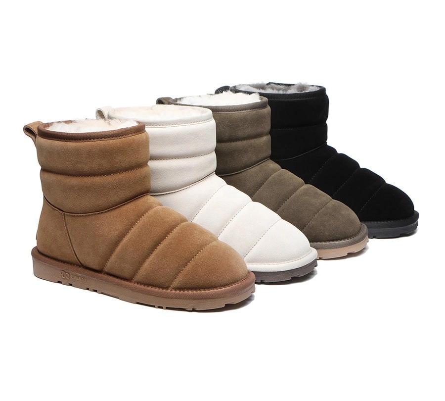 EVERAU®UGG Mini Puffer Women Sheepskin Boots