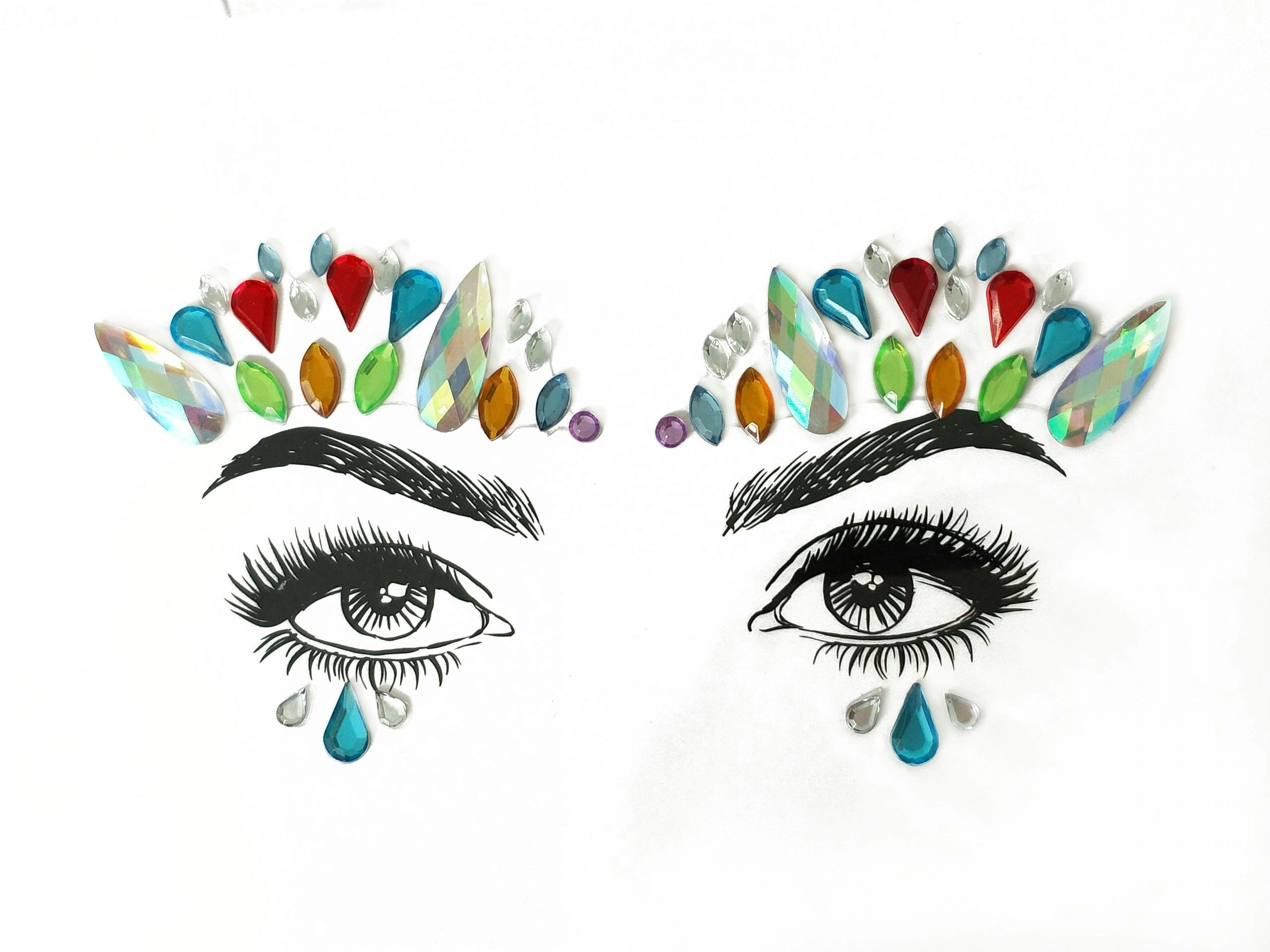 Adhesive Face Gems Body Rhinestone Jewel Diamontes Party Body Glitter Sticker Tattoo II-009