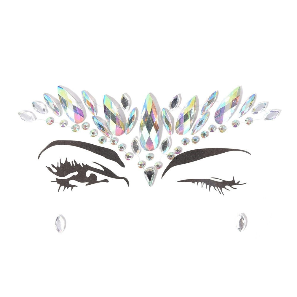 Adhesive Face Gems Body Rhinestone Jewel Diamontes Party Body Glitter Sticker Tattoo I-011