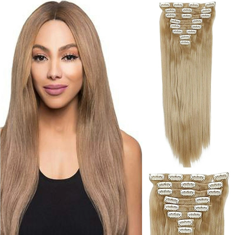 Single Colour High Grade Dark Blonde Synthetic Hair  7Piece 16Clips 22"  Straight